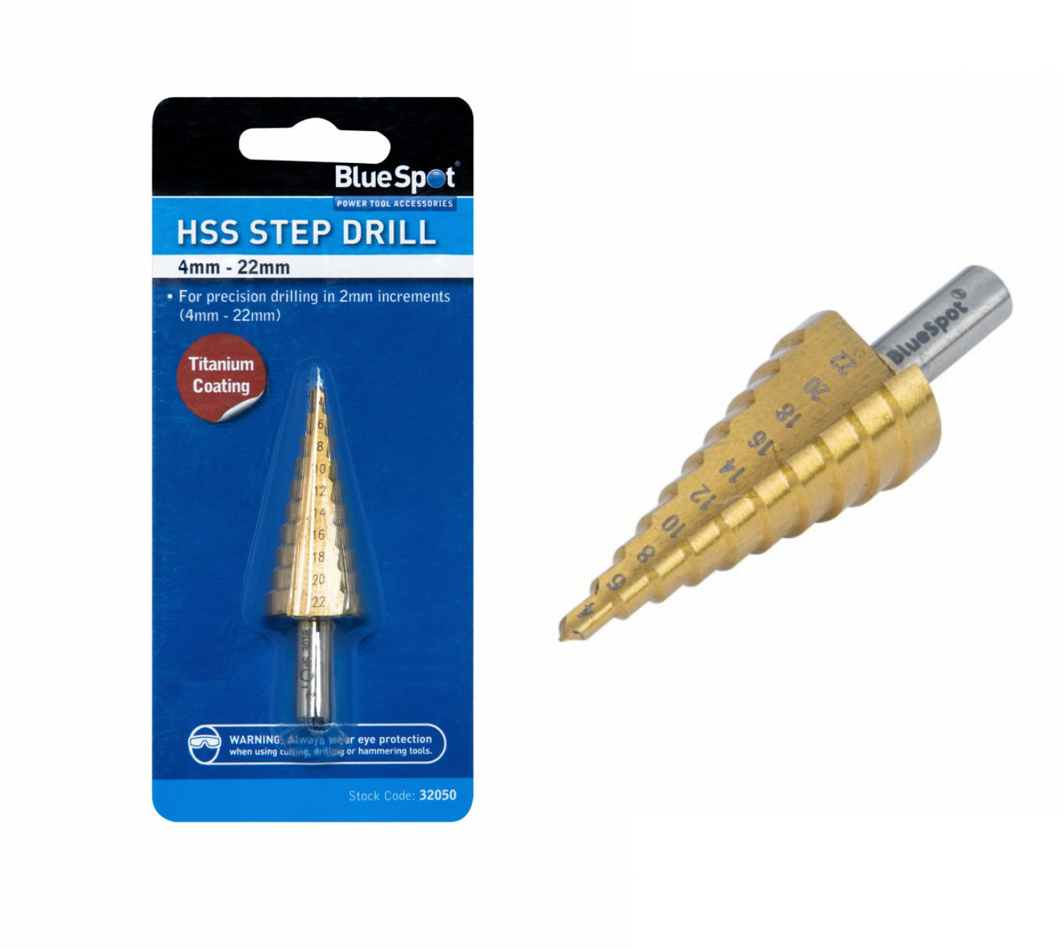 High Speed Step Dril Bit 4-22MM HSS Titanium Coated Step Cone Drill Bit New