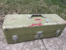 Vintage Simonsen Metal Tackle Box Fishing Organizer NL