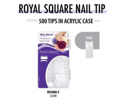 Mia Secret Royal Square Nail Tips (Clear) 500pcs in Acrylic case
