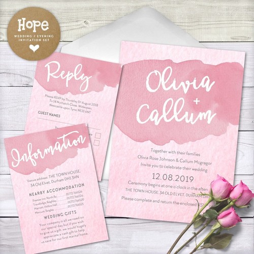 Wedding /Evening invitation Set, - RSVP cards, Poem cards and Info cards (W1) - Picture 38 of 48