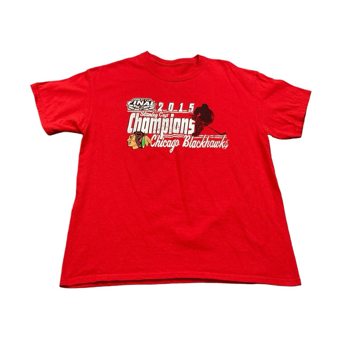 Chicago Blackhawks 2015 Stanley Cup Champions Final Men's T-Shirt Red NHL  Hockey