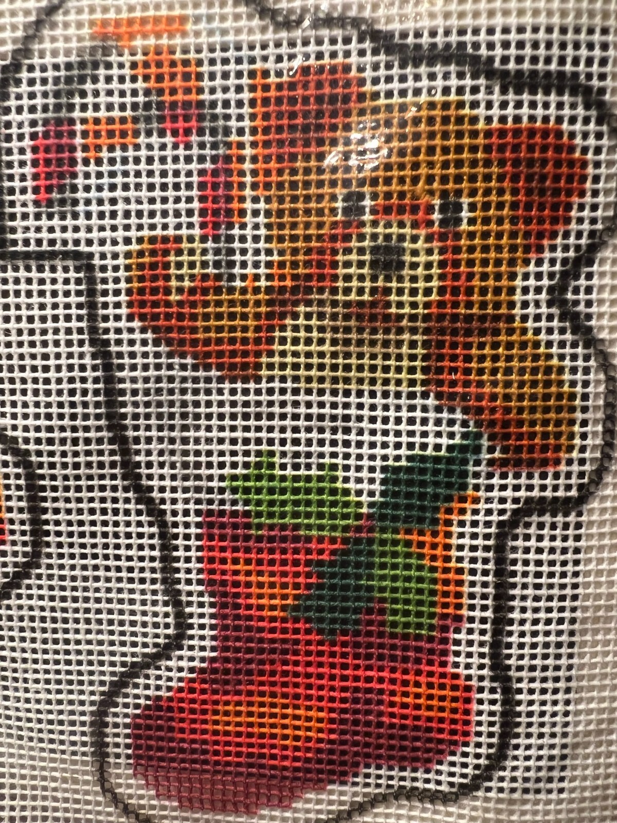 Jiffy Needlepoint CHRISTMAS JINGLES in a STOCKING ORNAMENT NEEDLECRAFT