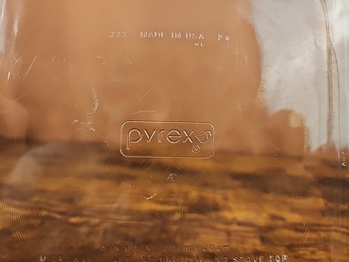 Pyrex 222 Casseruola quadrata da forno teglia per torte piatto 8x8x2 pollici. 2Qt-2L Con Manici! - Foto 6 di 13