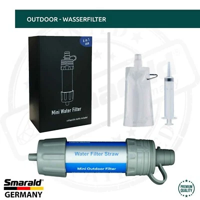SMARALD® Mobile Wasserfilter Outdoor Reisefilter mit 0,1 μm Keimsperre bis 5000 Liter