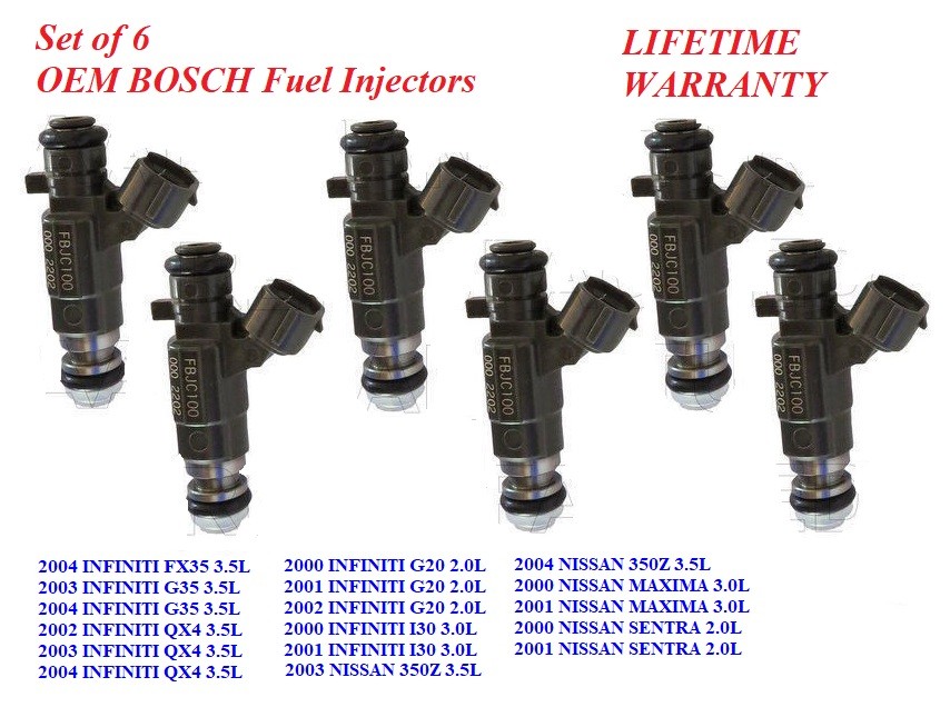 6XFUEL INJECTOR FBJC100 OEM JECS FOR NISSAN MAXIMA INFINITI 3.O-3.5 L - Foto 8