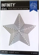 Nesting Stars Infinity Thin Metal 9 5-Point Star Die Set by Hero Arts DI821 NEW!