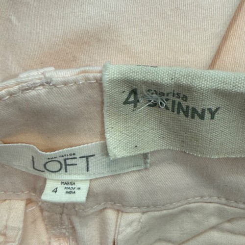 Pantalones al tobillo ajustados Loft para mujer Marisa talla 4 rosa claro mezcla de algodón nuevos - Imagen 3 de 10