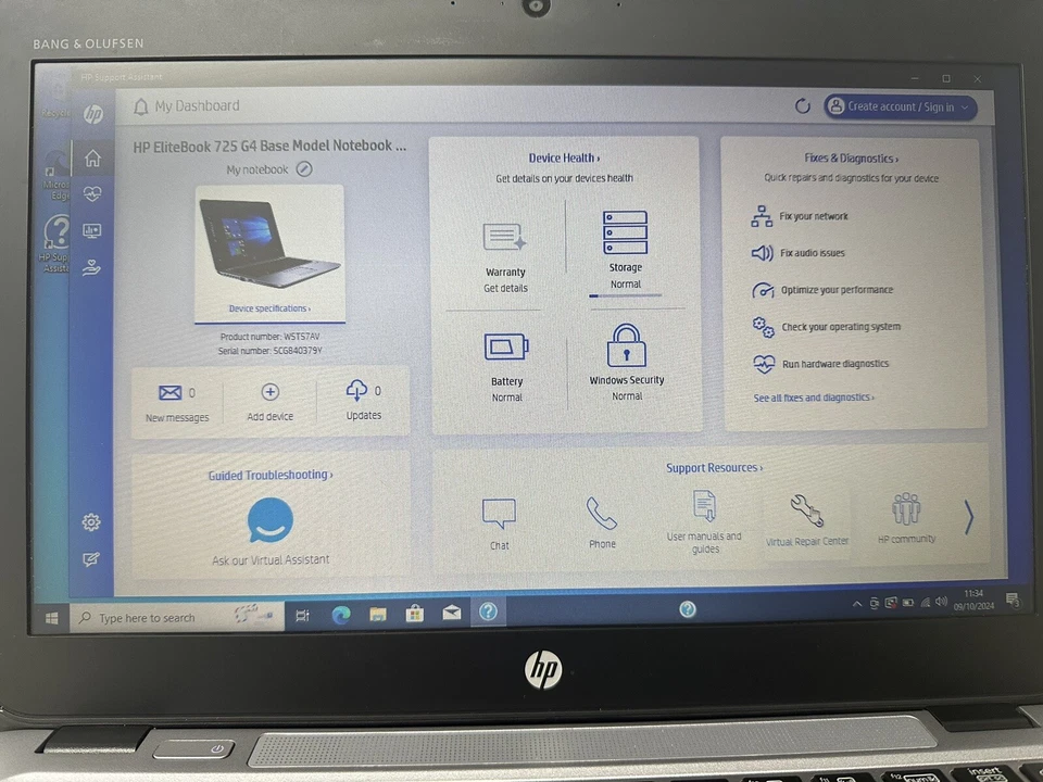 HP EliteBook 725 G4 Laptop AMD PRO A8-9800B R5 4GB RAM 256GB SSD Windows 10 Pro - Image 4 of 4