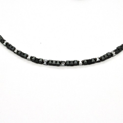 Collana De Plata 925 Pulida Con Hematita Brillante Hecho En Italia Por Maschia - Imagen 3 de 6