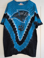 Vintage 90s Carolina Panthers Majestic T-Shirt Tie Dye NFL Double Sided Size XL