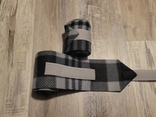 NEW set of 2 grey/black plaid horse polo wraps horse/pony leg wraps 
