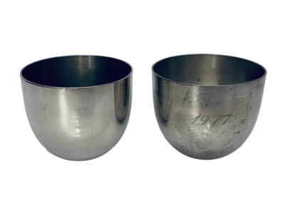 Kirk Stieff Pair Pewter Jefferson Cup P50 ATC 1977 Monogram