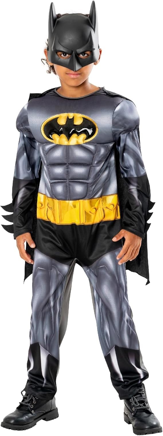 RUBIES Batman Padded Metallic Kids Children Fancy Dress Outfit 9-10 YEARS