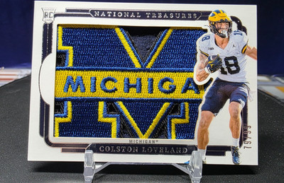 2025 National Treasures RC Colston Loveland Wolverines Patch Logo* READ  