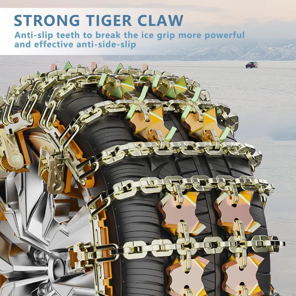 Universal Steel Tire Snow Chains Car SUV Pickup Wheel Ice Heavy Duty Anti-Skid - Image 2 of 4