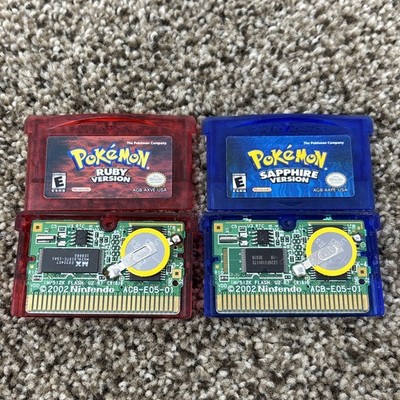 Pokemon Ruby And Sapphire GBA (Game Boy Advance, 2003) New Battery Authentic Lot