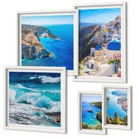 Poster Set Im Rahmen FüR Zuhause Landschaft Des ÄGäIschen Meeres Weiß Rahmen