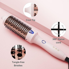 1.5 Inch Ceramic Tourmaline Ionic Curling Brush Volumizer - Hot Brush Creates Ro