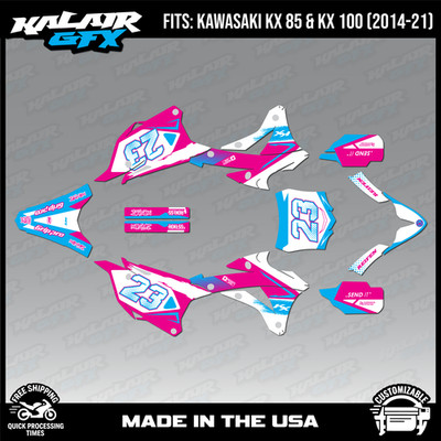 Graphics Kit for Kawasaki KX85 KX100 (2014-2021) KX 85 KX 100 Evader - Magenta
