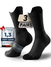 Juclise Bamboo Viscose Compression Running Crew Socks, Medium, Classic Black