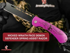 Tactical Spring Assist Folding Knife Razor Style Wraith Demon EDC pocket knife