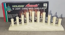 Vintage 1995 Holiday Accents 10 Mini Light Christmas Window Candolier in Box