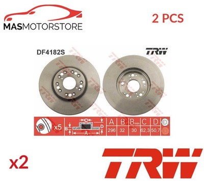 BREMSSCHEIBEN SATZ PAAR VORNE TRW DF4182S 2PCS P FÜR TOYOTA ALTEZZA,ARISTO