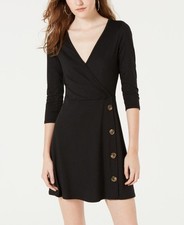 Ultraflirt Women's Short Wrap Dress Dress Lightweight Solid Half Sleeve A1267