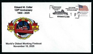 Fire / 2 Buffalo Covers Commemorating the 125 Ann. Edward M Cotter Fireboat