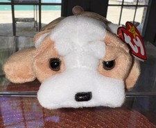 Vintage Ty Beanie Babies Wrinkles The Dog 1996 Retired, PE pellets MWMT