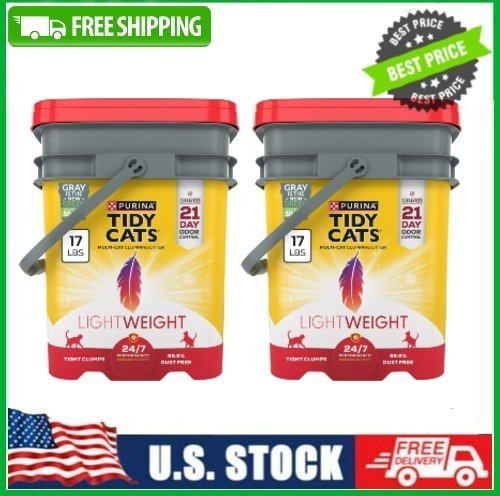 2 PACK Purina Tidy Cats 24/7 Performance LightWeight Cat Lit