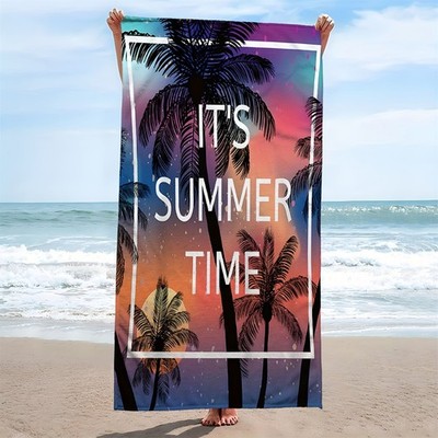 3D Thick Microfiber Coconut Tree Beach Towel Cover Summer Quick Dry Beach Towels