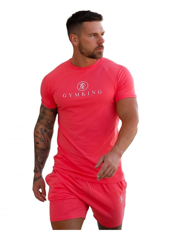 Футболка из джерси Gym King Pro кораллового цвета Herren Gym Wear