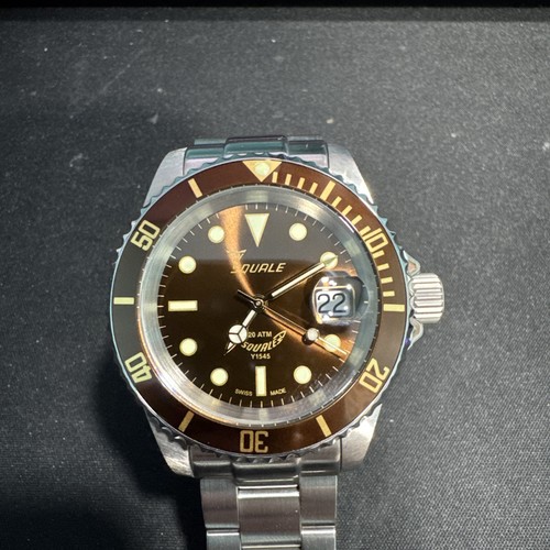 Squale 20 Atmos Y1545. Rare 40mm Root Beer Automatic Diver. Full kit