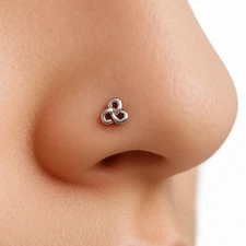 Celtic Nose Stud Piercing in 925 Sterling Silver Straight Pin