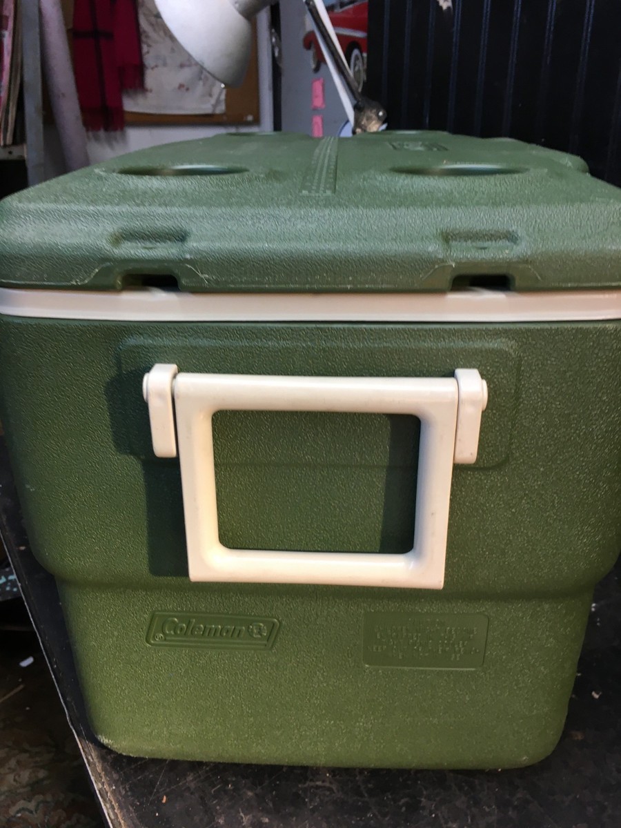 Vintage Coleman Hard Plastic Cooler Mod 6286/6250 Avocado Green 28