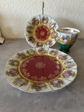 Lot of 3 Vintage RW Bavaria Love Story Germany Cup Saucer Plate Tea Set Dessert