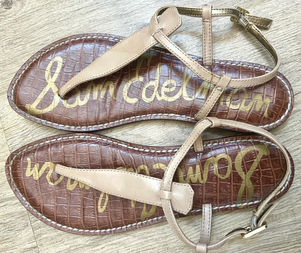 Sandalias SAM EDELMAN Gigi charol almendra correa en T talla 8 Foto 2 de 4