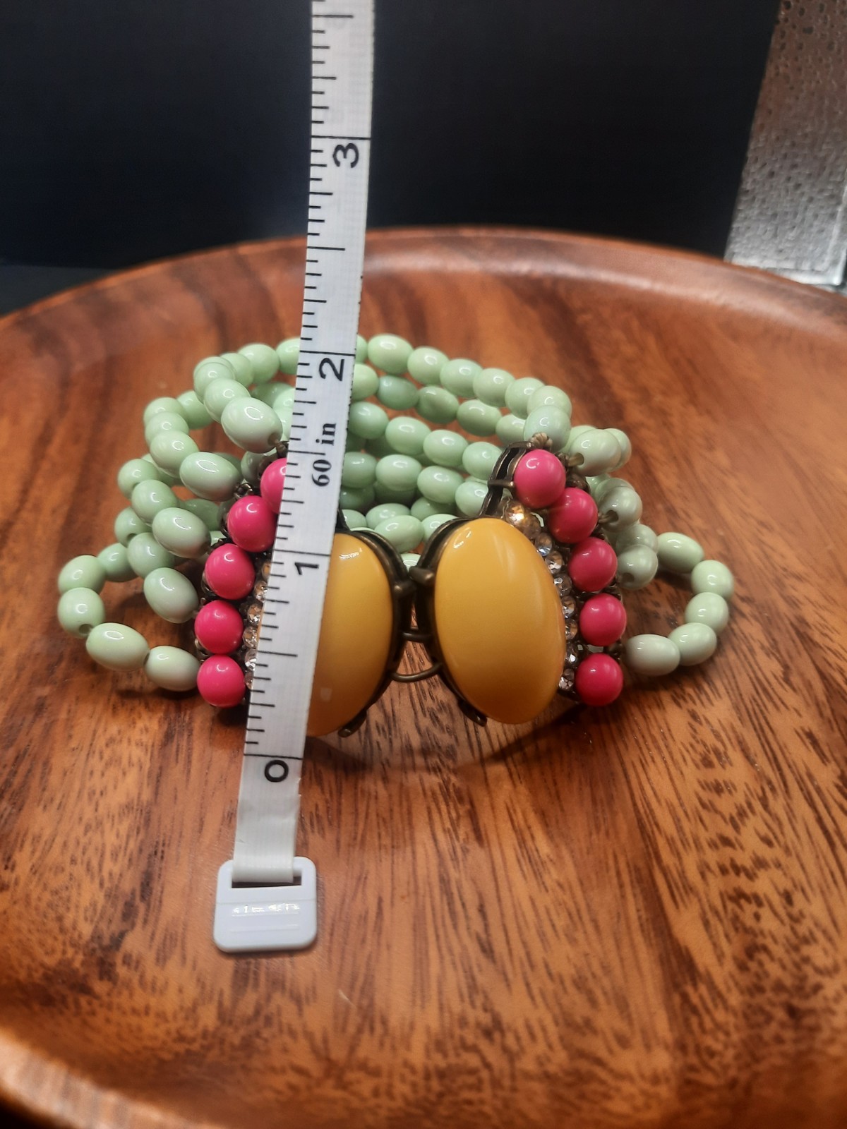 Colorful Multi Beaded Statement Stretch Wide Brac… - image 8