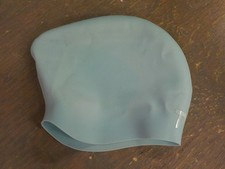 TYR Sport Long Hair Silicone Swim Cap - Light Blue - Used - Acceptable