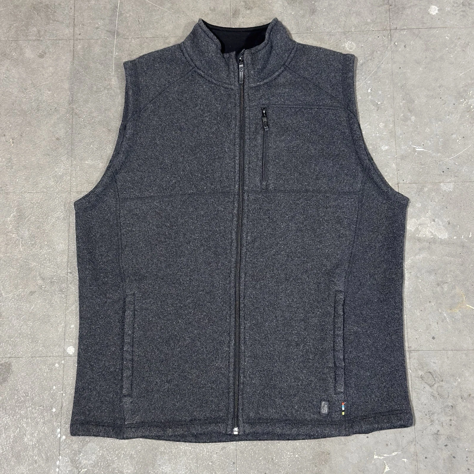 Smartwool Men's Echo Lake Full Zip Wool Vest Light Grey Size XL Hiking Outdoors