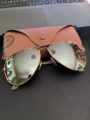 Ray-Ban Aviators RB3025 58mm. Gold Frames w/ Silver Mirror Lenses. New w/ Case.