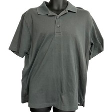 Eddie Bauer Travex Polo Shirt Men Size L Gray Short Sleeves Outdoor STAINS