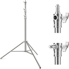 9.2Ft/2.8M Stainless Steel Light Stand, Spring Cushioned Heavy Duty Photography