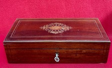 Boîte à Gants Napoléon III Marqueterie Bois Précieux Avec Clé