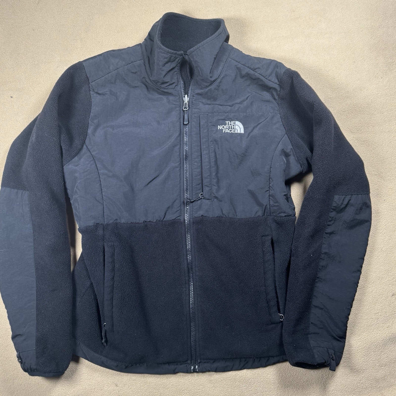 The North Face Womens Denali Jacket Size Large Black Full Zip Polartec Fleece Coat
