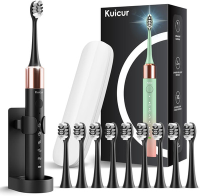 Sonic Electric Toothbrush for Adults and Kids, Comes with 10 Brush Heads & Trave