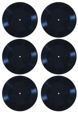 12 inch Black Blank Vinyl Records Fake 6 PCS in 1 Pack for Indie Aesthetic Ro...