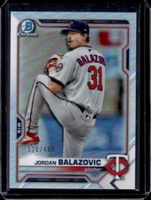 2021 Bowman Jordan Balazovic Chrome Prospects Refractor #/499 Twins