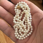 Vintage Two Row Freshwater Cultured Pearl 14k.Yellow  Necklace Elegant — photo 1